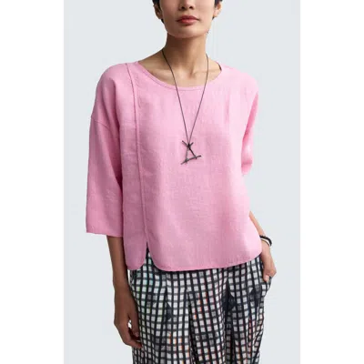 Luukaa Solara Boxy Linen Blouse In Multi