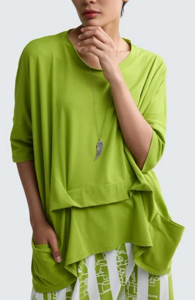 Luukaa Solene Layered Jersey Tunic In Green