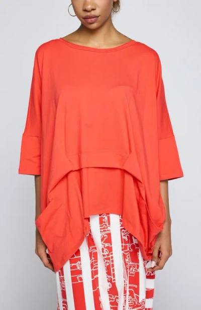 Luukaa Solene Layered Jersey Tunic In Orange