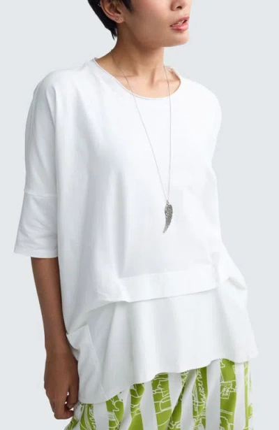 Luukaa Solene Layered Jersey Tunic In White