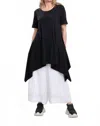Luukaa Solid Tunic Top In Black In Black