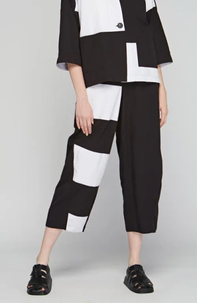 Luukaa Sonata Poplin Pants With Horizontal Coupes In Black