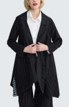 Luukaa Sunniva Mixed-media Long Jacket In Black