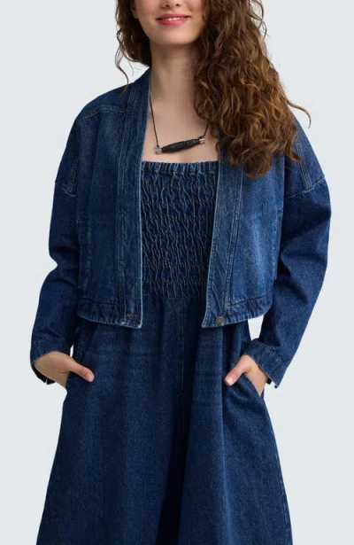 Luukaa Tatum Structured Denim Jacket In Blue