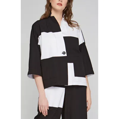 Luukaa Thessaly Poplin Jacket With Horizontal Coupes In Black