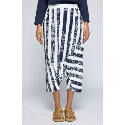 Luukaa Thessaly Striped Jersey Harem Pants In Multi