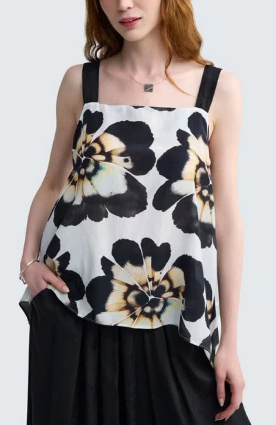Luukaa Valina Floral Print Square-neck Top In Multi