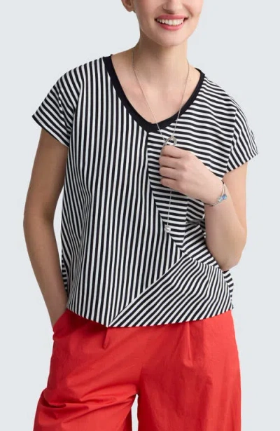 Luukaa Vanya Striped V-neck Top In Multi
