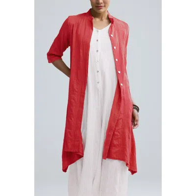 Luukaa Vela Check-embroidered Shirt Dress In Red