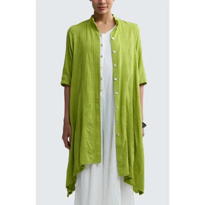 Luukaa Vela Check-embroidered Shirt Dress In Green