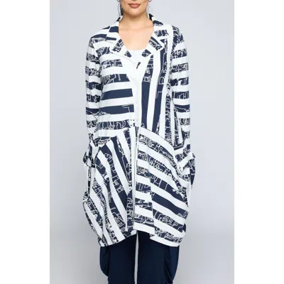 Luukaa Vespera Striped Voluminous Jacket In Multi