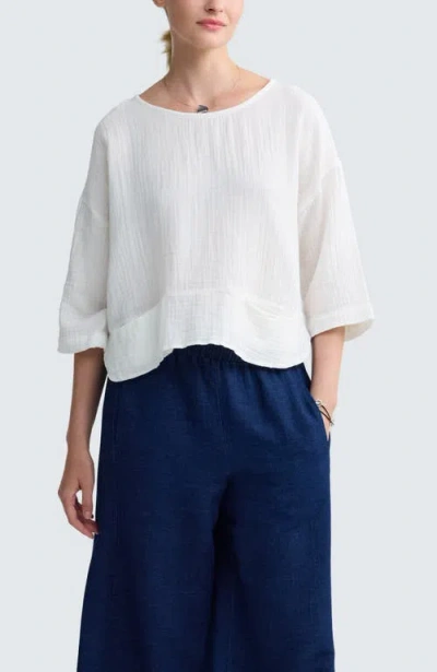 Luukaa Viola Solid Muslin Blouse In Neutral
