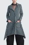 Luukaa Zaria Houndstooth Long Jacket In Black