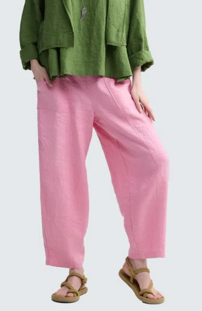 Luukaa Zenya Solid Linen Pants In Multi