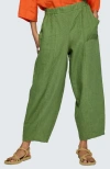 Luukaa Zenya Solid Linen Pants In Multi