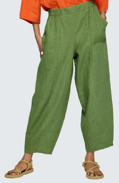 Luukaa Zenya Solid Linen Pants In Multi
