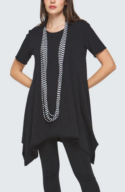 Luukaa Zephyr Flared Cotton Jersey Dress In Black