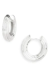 Luv Aj Almalfi Mini Ridge Huggie Hoop Earrings In Silver