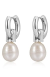 LUV AJ LUV AJ AMALFI FRESHWATER DROP HUGGIE EARRINGS