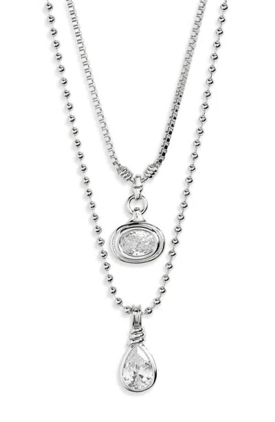 Luv Aj Antoinette Stone Charm Multi Strand Necklace In Metallic