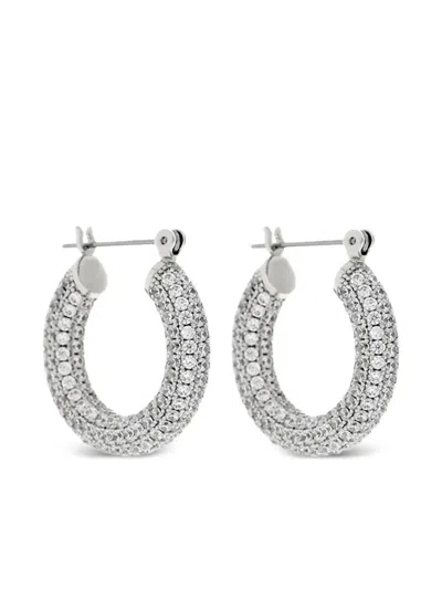 Luv Aj Baby Amalfi Pavé-setting Hoop Earrings In Metallic
