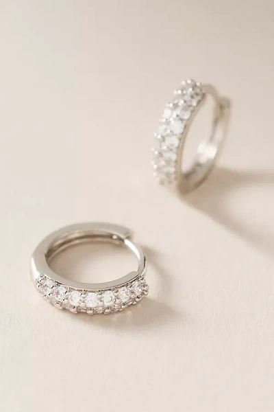 Luv Aj Baby Pave Huggie Hoop Earrings In Metallic