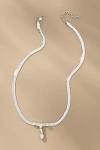 Luv Aj Bianca Drop Crystal Snake Chain Necklace In Silver