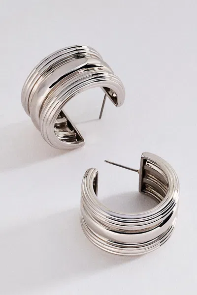 Luv Aj Canyon Hoop Earrings In Silver
