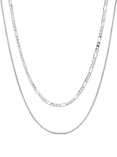 Luv Aj Cecilia Double-chain Necklace In Silver