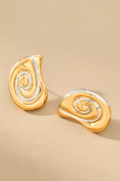 Luv Aj Coquille Stud Earrings In Gold