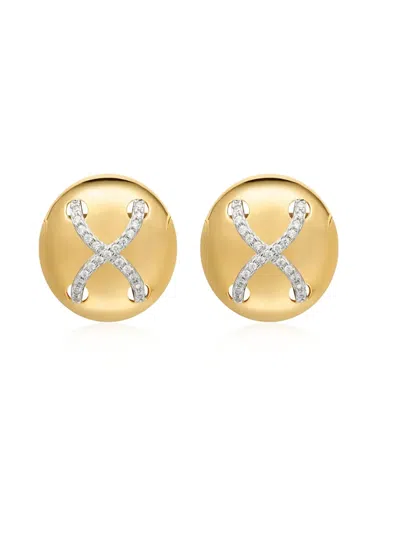 Luv Aj Cross Stud Earrings In Gold