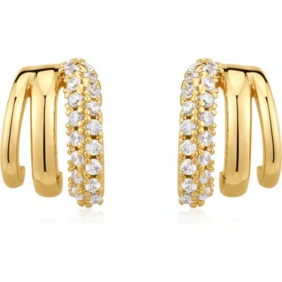 Luv Aj Cubic Zirconia Huggie Earrings