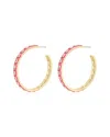 Luv Aj Enamel Cz Xl Pyramid Stud Hoops