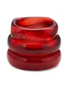 Luv Aj Formentera Bangle Bracelets (set Of Three) In Red
