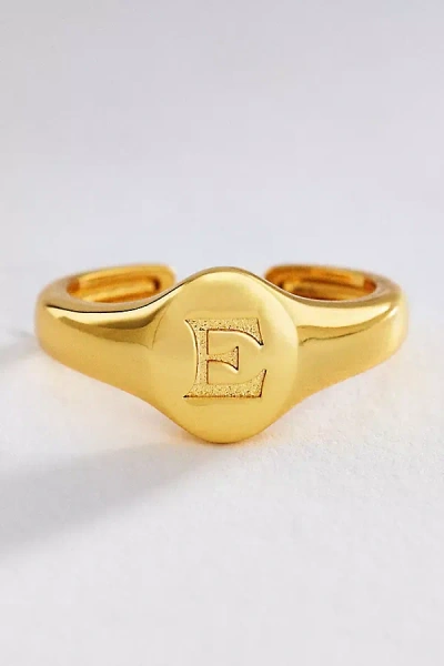 Luv Aj Initial Oval Signet Ring In Gold