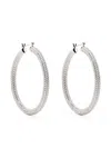 Luv Aj Large Rhinestone Hoop Earrings In 银色