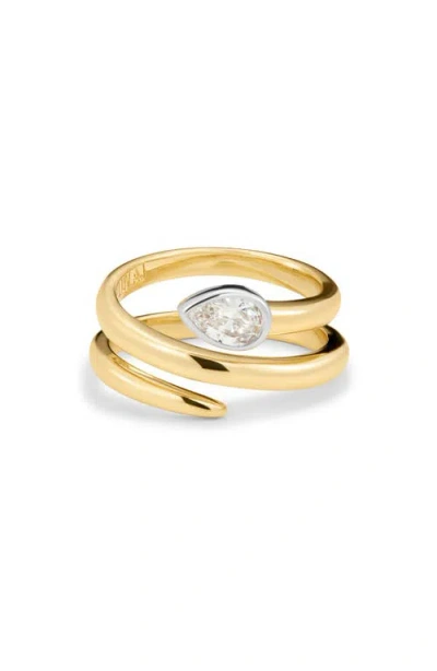 Luv Aj Le Marais Cubic Zirconia Coil Ring In Gold