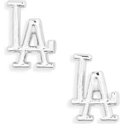 Luv Aj Los Angeles Dodgers Logo Stud Earrings In Burgundy