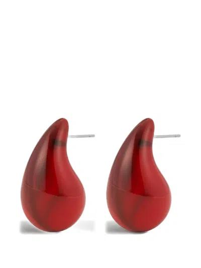 Luv Aj Lucite Gia Drop Earrings In Red