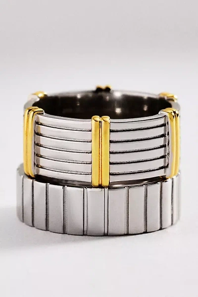 Luv Aj Luna Bezel Rings, Set Of 2 In Transparent