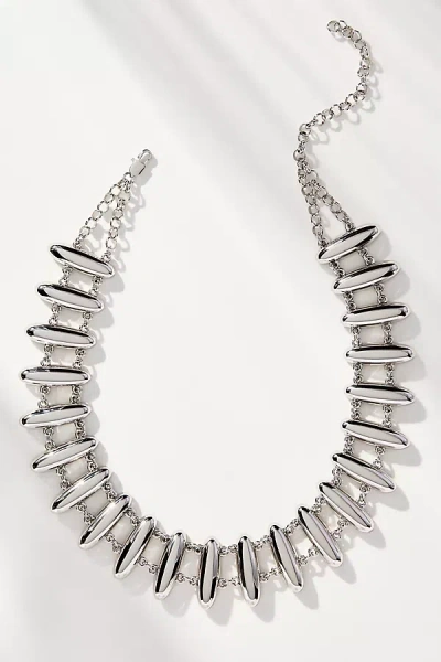 Luv Aj Milan Bead Stud Chocker Necklace In Silver