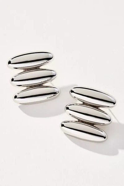 Luv Aj Milan Bead Stud Earrings In Silver