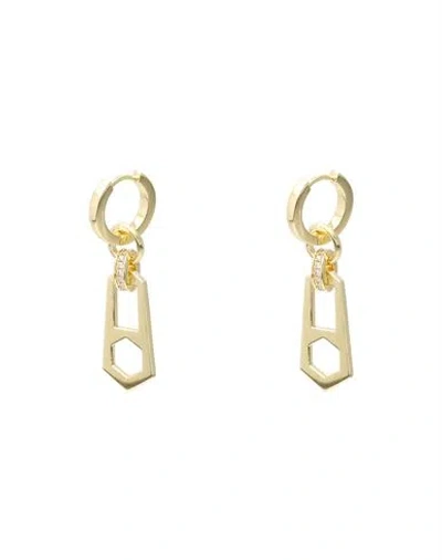 Luv Aj Mini Zipper Huggies- Gold Woman Earrings Gold Size - Metal, 585/1000 Gold Plated