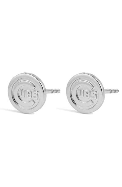 Luv Aj Mlb Chicago Cubs Logo Stud Earrings In Metallic