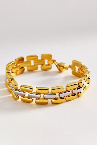Luv Aj Noir Link Bracelet In Gold