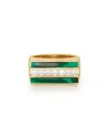 Luv Aj Panini Ring- Malachite In Gold