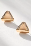 Luv Aj Pavé Shield Triangle Stud Earrings In Gold