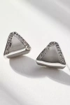 Luv Aj Pavé Shield Triangle Stud Earrings In Metallic