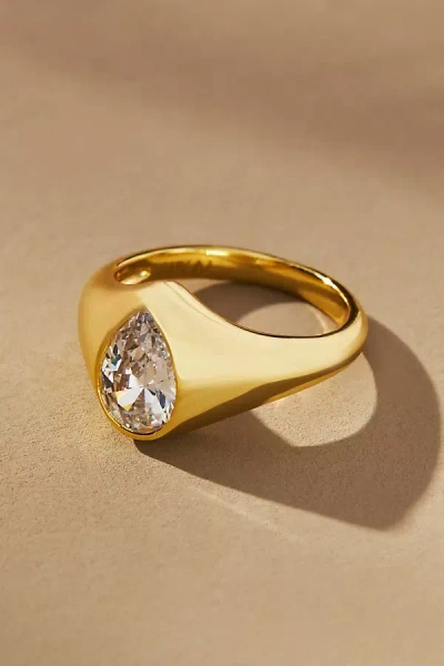 Luv Aj Poire Bezel Ring In Gold