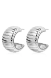 Luv Aj Remy Ridged Hoop Earrings In Silver